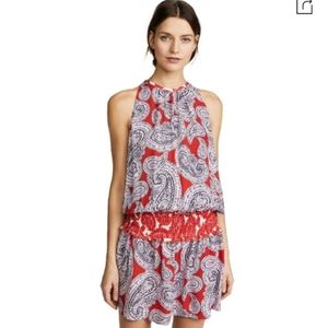 Ramy Brook Paisley Drop Waist Silk Mini Dress size XS